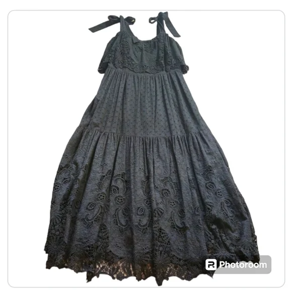 Antonio Melani Black eyelet Dress Midi NWT sz 8 - Picture 7 of 15